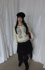シースルースルーレイヤードメッシュスカート (BLACK)