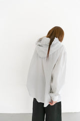 frill stripe double hood shirts(2colors)