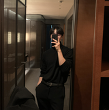  Urban Solid Radar Turtleneck Long Sleeve T-tee