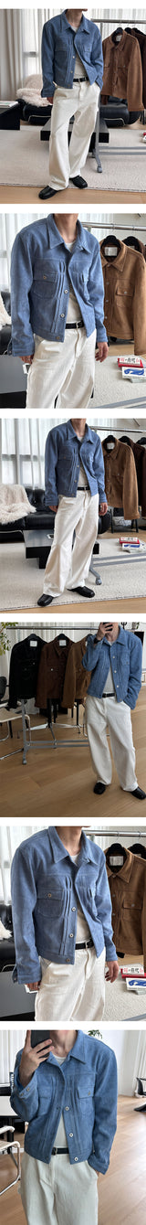 [F/W] Suede trucker jacket(4color)