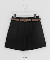 Tsubasa Basic Pintuck Shorts (Belt Set)