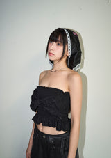 lace multi scarf - black