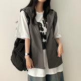 Roffle Nylon String Vest Zip-up with hood