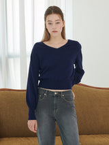 Emma Puff Knit (Navy)