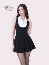 Seri collar sleeveless flare dress