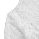 Lace V-neck see-through blouse