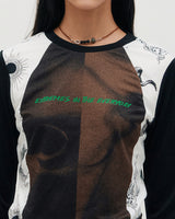 ブロックグラフィック LS Tシャツ _ BROWN