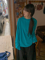 Kayushi Basic Color Layered Long Sleeve Tee