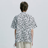 coconut hawaiian paisley half shirt white