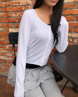 Seka Dot Crop Basic Cardigan