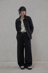 スタッズ付きセルビッジウォッシュデニム - Pants