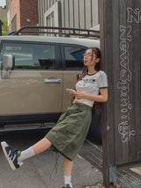 パンプキンピンタックバルーン斜めカーゴパンツ