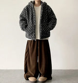Mob waistband incision corduroy wide pants