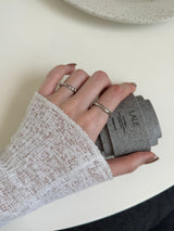 [4 set] square twisted bold ring set / ring layered simple mood