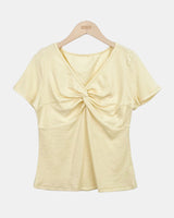 Anis Twist Shirring Short Sleeve T-Shirt