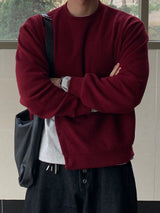 Oblique Slash Button Knit