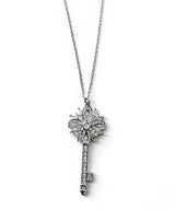 Fancy silver key necklace