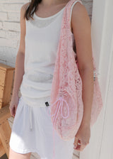 [shiwonderful x voor] Floral Lace Shirring Shoulder Bag_Pink