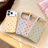 ドーパミン カラー ポルカドット ソフト アイフォン ケース (iPhone 13–17 Series)