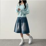 メリピンタックデニムバミューダショーツ [ショート & ロングセレクション*]