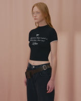 ラブレースクロップTシャツ-BLACK