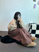 シープ/  ストリング 🐑ワイドビッグヒップバルーンロングパンツ🤍🩶🖤3カラー