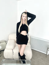 1236. パッチワークカーゴクロップフード cardi (3color)