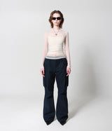 FOLD POCKET CARGO PANTS (NAVY)