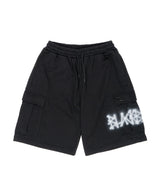 BBD Graffiti Logo Oversized Cargo Sweatshorts (Black)