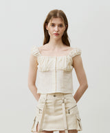 CUDDLY SLEEVELESS TOP / BEIGE