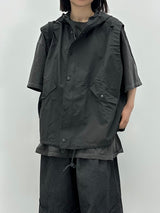 button hooded vest