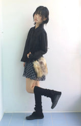 ブルーミングチェックシフォンスカート