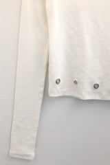 Eyelet Cropped Punching T