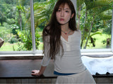 3/4 Rib Henley Neck Button T (White)