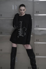 [MADE] beads long sleeve T_BLACK