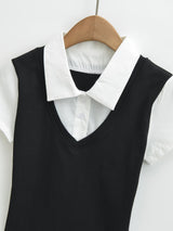 Alessa Layered Collar Slim Top