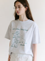 クールフレンズパピーTシャツ メランジグレー