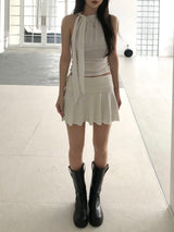 Dice Flared Mini Skirt (2 colors)