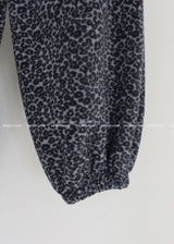 fleece leopard leopard jogger pants