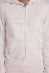 Sheer Romance Slim Hooded Zip-Up, Pink