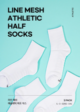 [3PACK] 1507 LINE MESH ATHLETIC HALF SOCKS