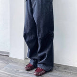 Indigo Sculpted Wide Jeans