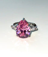Pink water drop Ring