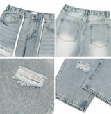 Lanes Damaged Wide Denim Pants