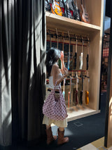 Foldaway tote - Pink & Brown