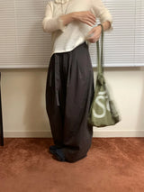 Belted cotton pants