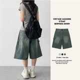 Viscose denim Bermuda Wide Half-Length Pants (3 colors)