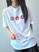 スリー サン タトゥー レタリング オーバーサイズドTシャツ 3カラー
