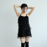 SHA エンブロイダリーカンカンドレス _BLACK