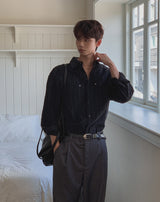 Roden Corduroy Striped Rivet Shirt